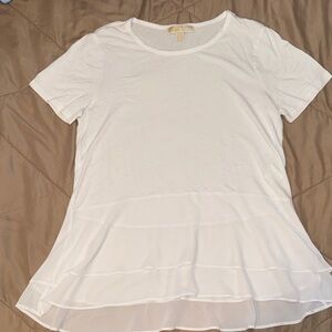 Michael Kors White Short Sleeve Layered Top